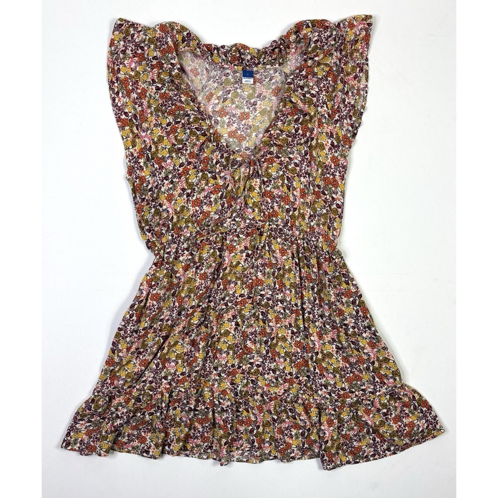 Old Navy Dress Women's Large Floral Mini Flutter Sleeve V Neck Boho